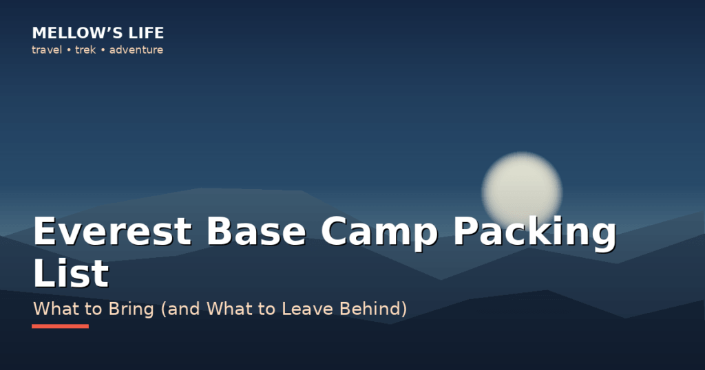 Everest Base Camp packing list guide banner